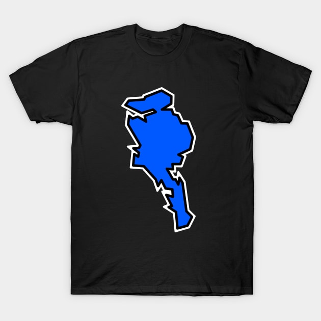 Quadra Island BC Outline - Indigo Blue Silhouette - Quadra Island T-Shirt by City of Islands